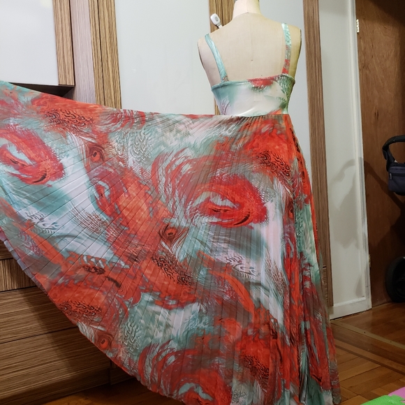 Maxi orange dress size M or USA 6-8 - Picture 6 of 8